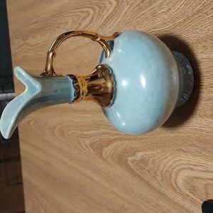 Pioneer Pottery Blue Luster Bud Vase Pitcher